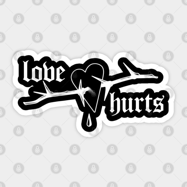 Love Hurts | Blackwork Tattoo design Sticker by Smurnov